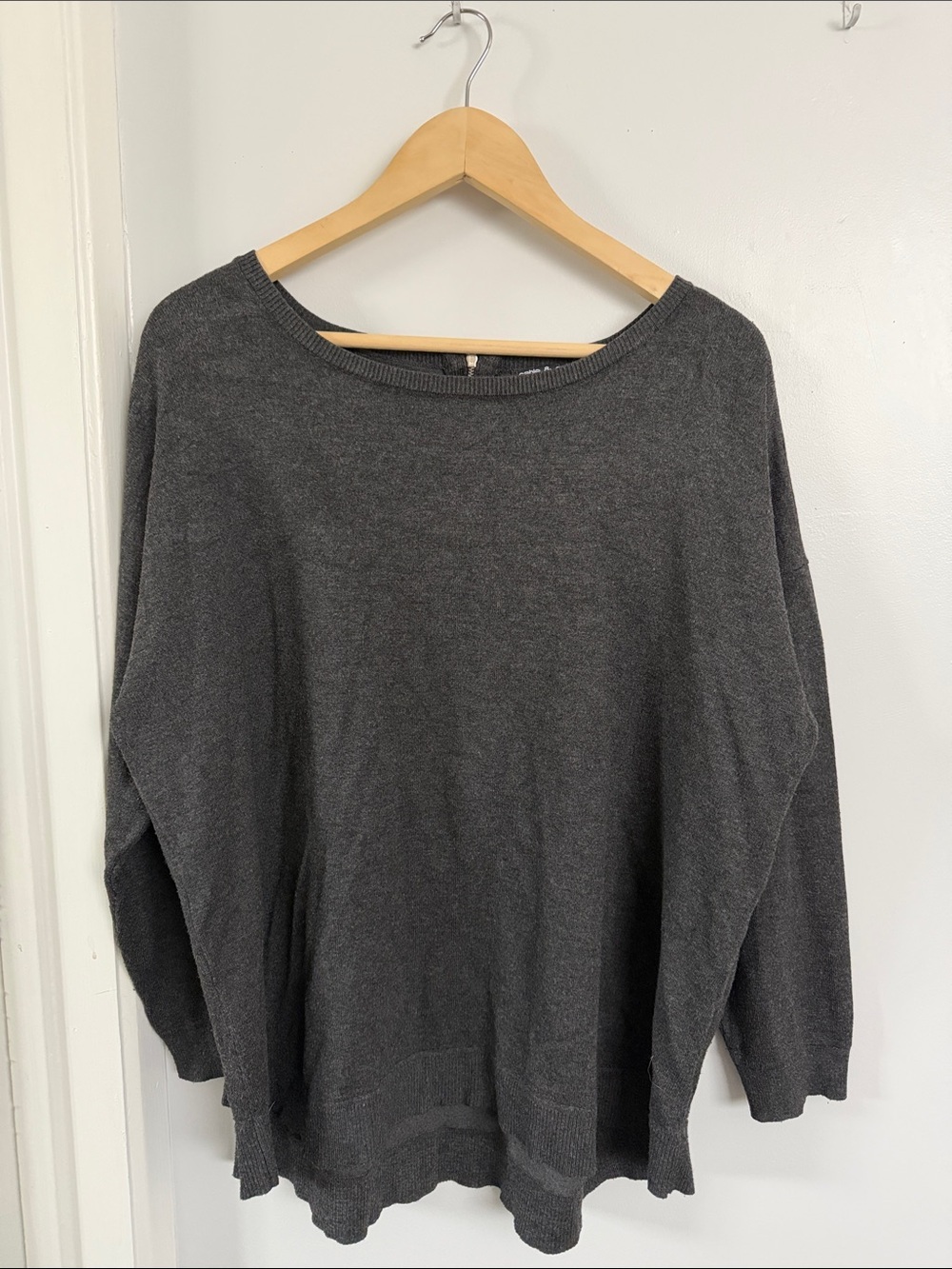 Charcoal Gray Women's Boatneck Sweater size 1X